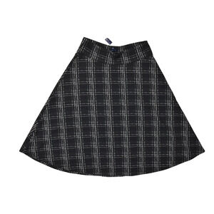 Chaps Women's Plus Size 1X Black Plaid A-Line Pull On Midi Skirt Polyester NWT